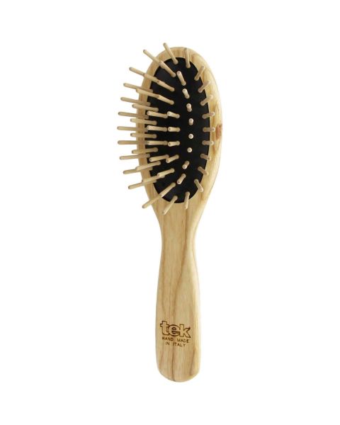Small Oval Ash Wood Brush with Long Handle